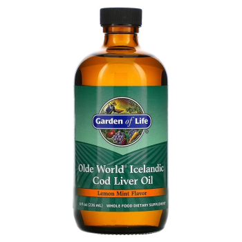 Garden of Life, Olde World Icelandic Cod Liver Oil, Lemon Mint 236 ml / Ισλανδικό Μουρουνέλαιο, Μέντα Λεμόνι, 236μλ