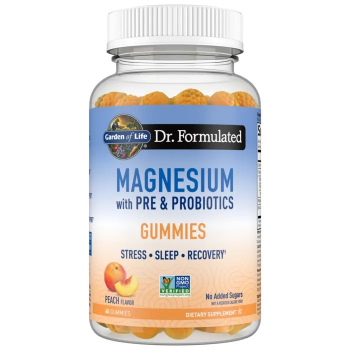 Garden of Life, Magnesium with Pre & Probiotics Gummies, Peach, 60 Gummies