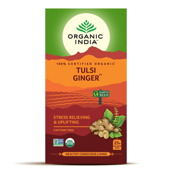 Organic India, BIO Tulsi Ginger, 25 Infusion Bags /  Τσάι Τούλσι με Τζίντζερ, Χωρίς Καφεΐνη, 25 φακελάκια