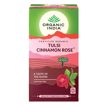 Tulsi Cinammon Rose Tea By Organic India | Caffeine-Free