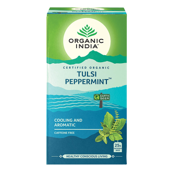 Tulsi Peppermint Tea By Organic India | Caffeine-Free | Herbalista 