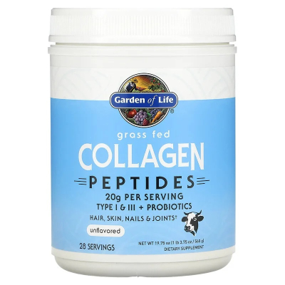 Garden of Life, Grass Fed Collagen Peptides, Unflavored, (560 g)