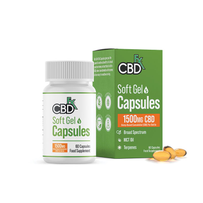 CBDfx, Organic Gel Capsules, 1500mg, 60 Capsules | Herbalista