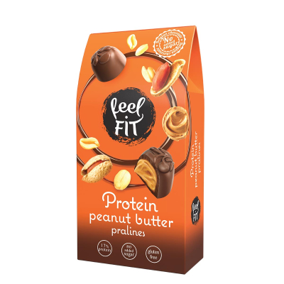 Feel FIT Protein Peanut Butter Pralines, No Added Sugar, Gluten Free, 66g